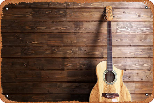 - Musical instrument, guitar, string instrument, wood, acoustic guitar Vintage Poster 8x12 Inches Retro Vintage Metal Tin Sign for Home Bar Pub Garage Decor Gifts