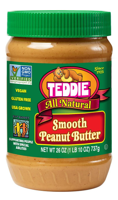 All Natural Peanut Butter, Smooth, Gluten Free & Vegan, 26 Ounce Plastic Jar (Smooth, 26 Ounce (Pack of 1))