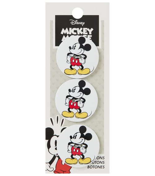 Disney Mickey Mouse Buttons Set of 3 Washable