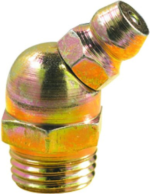 Lumax LX-3315-10 Gold/Silver 10mm x 1mm Taper Metric Thread 45 Degree 0.81" Long Grease Fitting, (Pack of 10) Lumax LX-3315-10 Gold/Silver 10mm x 1mm Taper Metric Thread 45 Degree 0.81" Long Grease Fitting, (Pack of 10)
