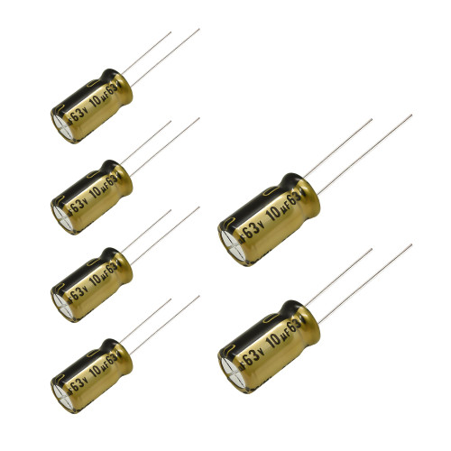 6 pcs Nichicon FG Capacitors 63V 10uf Audio Grade