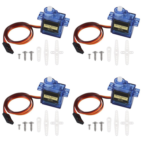 4pcs SG90 Micro Servo Motor Mini Servo SG90 9g Servo Kit for RC Helicopter Airplane Car Boat Robot Arm/Hand/Walking/Servo Door Lock Control with Cable
