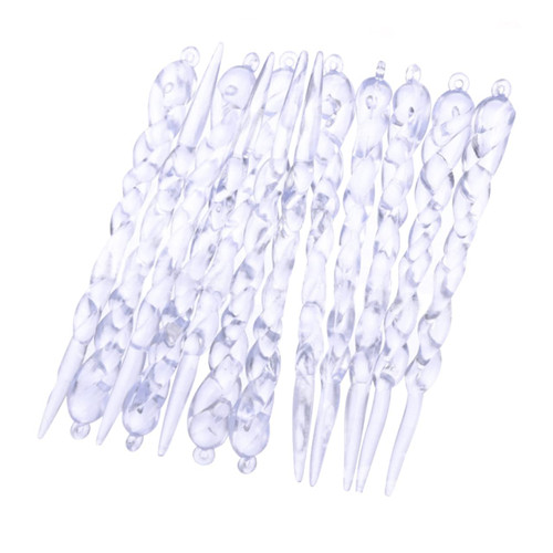 24pcs Decorative Icicles Hanging Ornament Xmas Tree Decor Clear Christmas Ornaments Pride Cape Glass Clear Ornaments Xmas Pendant Christmas Tree Decorative Items Acrylic