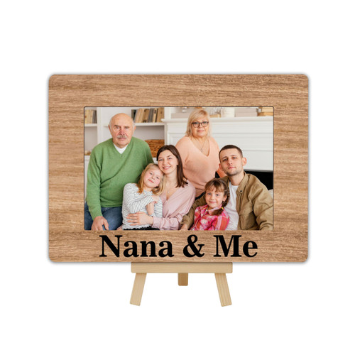 4x6 Photo Frame, Small Wooden Picture Frame with Easel Stand, Nana & Me Picture Frame, Grandparents Day Gifts, Horizontal-A13
