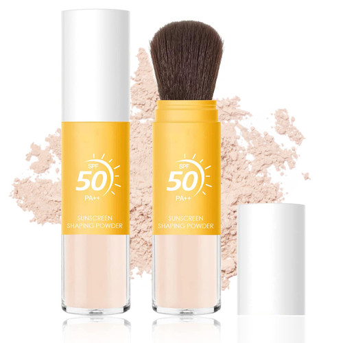 Sunscreen Setting Powder SPF 50, Mineral Brush Powder Oil Control Natural Matte Finish Loose Powder with Sunscreen Brush, Translucent Face Powder for All Skin, Smooth Lasting Lightweight Breathable Sunscreen Setting Powder SPF 50, Mineral Brush Powder Oil Control Natural Matte Finish Loose Powder with Sunscreen Brush, Translucent Face Powder for All Skin, Smooth Lasting Lightweight Breathable