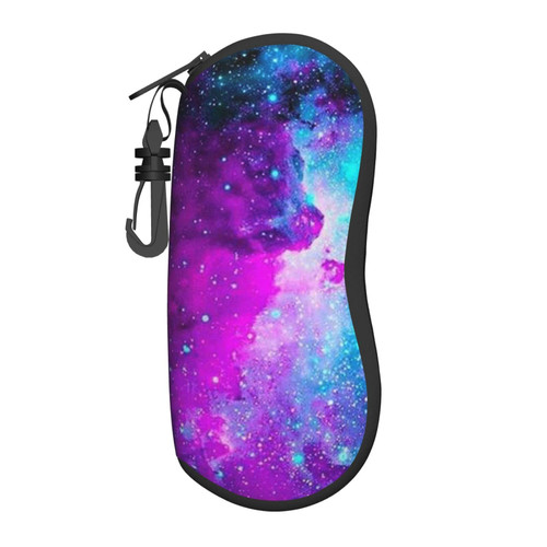 Galaxy Soft Sunglasses Case for Men Women, Ultra Light Neoprene Zipper Eyeglass Portable Glasses Case with Belt Clip