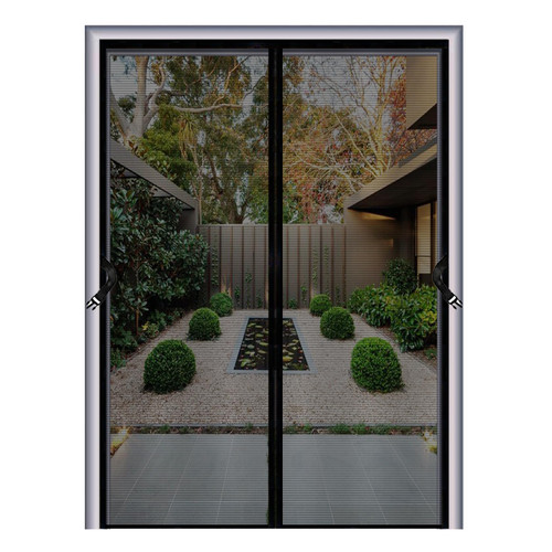 Magnetic Screen Door Mesh Fit Large Door Size 60x80 Inch, Screen Size 62x81 inch, Fiberglass Door Screen Magnetic Closure, Door Curtain Net with Magnets, for Front/French/Patio Back Doors