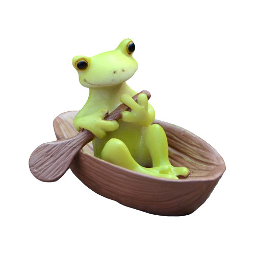 Miniature Fairy Garden Frog Figurine- Boating Frog Statue Miniature Fairy Garden Frog Figurine- Boating Frog Statue