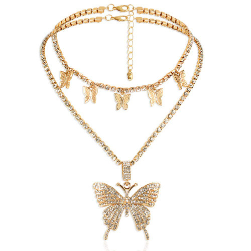HahaGirl Statment Big Butterfly Pendant Necklace Rhinestone Chain for Women Girl Bling Bling Gold Chain Shiny Crystal Choker Necklace Jewelry Gifts HahaGirl Statment Big Butterfly Pendant Necklace Rhinestone Chain for Women Girl Bling Bling Gold Chain Shiny Crystal Choker Necklace Jewelry Gifts