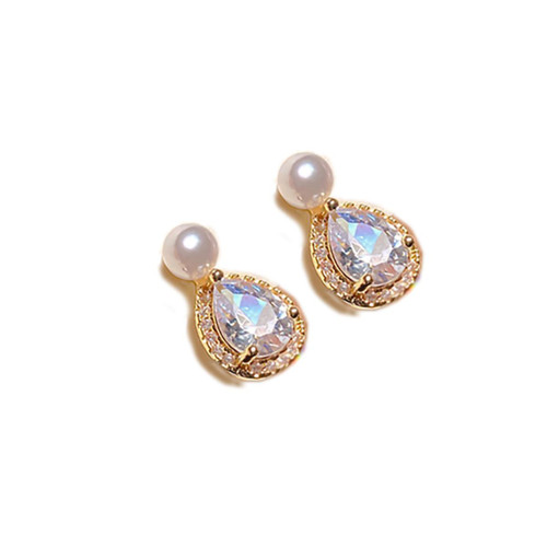 Pearl Earrings 14K Gold Plated Cubic Zirconia Stud Earrings For Women Round Simulated Shell Pearl Earring Studs (CZ Pearl Stud Earrings) Pearl Earrings 14K Gold Plated Cubic Zirconia Stud Earrings For Women Round Simulated Shell Pearl Earring Studs (CZ Pearl Stud Earrings)