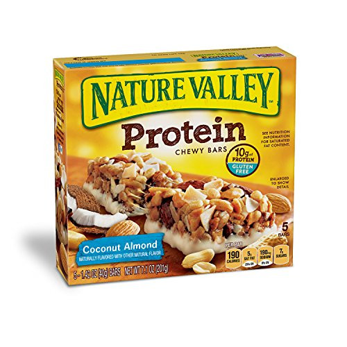 Nature Valley Chewy Granola Bar, Protein, Coconut Almond, Gluten Free, 5 Bars - 1.4 oz Nature Valley Chewy Granola Bar, Protein, Coconut Almond, Gluten Free, 5 Bars - 1.4 oz