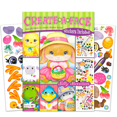 Publishing Easter Make a Face Sticker Book for Kids Toddlers - Jumbo Easter Sticker Book with 32 Easter Bunny, Chick and Other Festive Faces and 200 Stickers (Sticker Face Activity Set)