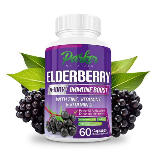 Organic Elderberry Capsules, 4-Way Immune Boost Elderberry, Vitamins C, D, and Zinc Support, 1260.1 mg Elderberry Supplements for Adults, 60 Capsules Organic Elderberry Capsules, 4-Way Immune Boost Elderberry, Vitamins C, D, and Zinc Support, 1260.1 mg Elderberry Supplements for Adults, 60 Capsules