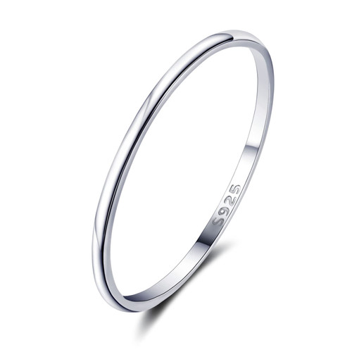 925 Sterling Silver Ring for Women Men Stacking Wedding Band Rings for Couples Simple Finger Stackable Statement Dome Plain Thumb Ring Size 6-11