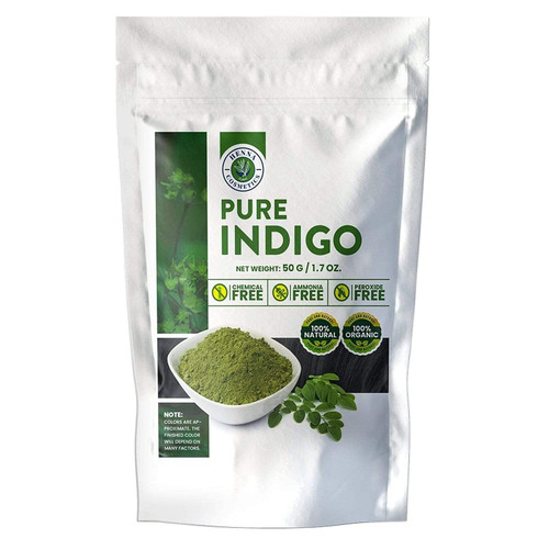 100% Organic Indigo Powder For Hair Dye, Black, Coloring, For Use With Pure Henna |50 Grams (1.7 ounces)| Henna Cosmetics 100% Organic Indigo Powder For Hair Dye, Black, Coloring, For Use With Pure Henna |50 Grams (1.7 ounces)| Henna Cosmetics