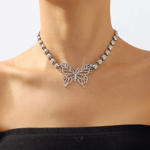 Boho Sparkly Rhinestone Choker Chain Rhinestone Choker Necklace Butterfly Pendant Necklace Fashion Party Prom Jewerly for Women and Girls(Silver) Boho Sparkly Rhinestone Choker Chain Rhinestone Choker Necklace Butterfly Pendant Necklace Fashion Party Prom Jewerly for Women and Girls(Silver)