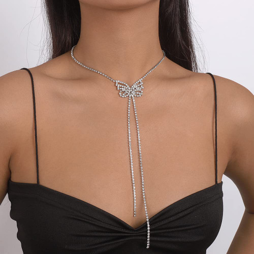 Rhinestone Choker Necklace Silver Tennis Necklace Boho Sparkle Hollow Butterfly Pendant Necklace Dainty Long Tassel Chain Y Necklace Adjustable Sexy Necklace Accessories for Women Girls Rhinestone Choker Necklace Silver Tennis Necklace Boho Sparkle Hollow Butterfly Pendant Necklace Dainty Long Tassel Chain Y Necklace Adjustable Sexy Necklace Accessories for Women Girls