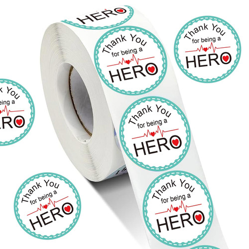 Healthcare Workers Thank You Stickers Heroes Thank You Labels 2 Inch-500 Pcs for Being A Hero Doctor/Nurse Workers Appreciation Themed Gratitude Sticker Doctors Cards, Envelopes and Gift Bags