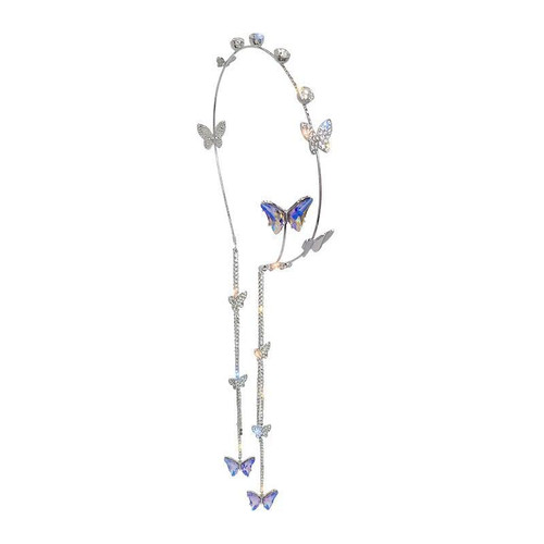 Butterfly Rhinestone Headband Silver Head Chain Tassels Rave Vintage Wedding Fairy Crystal Headpiece Aesthetic Hair Accessories for Women and Girls (Purple Butterfly) Butterfly Rhinestone Headband Silver Head Chain Tassels Rave Vintage Wedding Fairy Crystal Headpiece Aesthetic Hair Accessories for Women and Girls (Purple Butterfly)