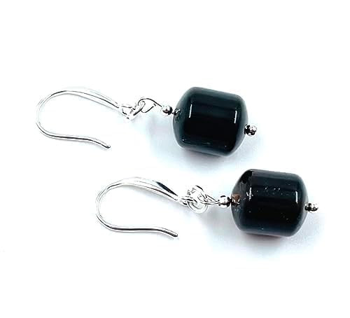 Baltic Amber Earrings For Women Sterling Silver - Amber Dangle Earrings (Dark Cherry)