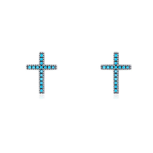 Turquoise Cross Tiny Stud Earrings 925 Sterling Silver Fashion Blue Stone CZ Cartilage Tragus Earring Sleeper Statement Stud Faith Ear Piercing Jewelry Gifts for Women Girls Turquoise Cross Tiny Stud Earrings 925 Sterling Silver Fashion Blue Stone CZ Cartilage Tragus Earring Sleeper Statement Stud Faith Ear Piercing Jewelry Gifts for Women Girls