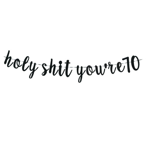 Holy Shit You're 70 banner -Funny Decorations For Men/Women's 70th Birthday Party Sign props, Happy 70 Years Old Birthday Decorations