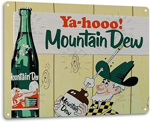 Mountain Dew Soda Pop Store Advertising Vintage Look Retro Wall Decor Metal Tin Sign 8x12in