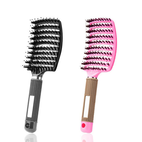 2PC Curved Vented Detangling Hair Brushes,Boar Bristles Hair Brush,Vent Styling Brush Wet Dry Detangler Hair Brushes Detangling Long Curly Thick Hair for Women, Men & Girls (Pink & Black) 2PC Curved Vented Detangling Hair Brushes,Boar Bristles Hair Brush,Vent Styling Brush Wet Dry Detangler Hair Brushes Detangling Long Curly Thick Hair for Women, Men & Girls (Pink & Black)