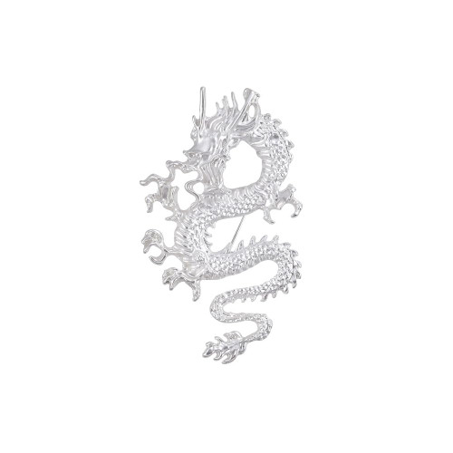 Dragon Brooch for Women Vintage Chinese Dragon Brooch Pins Gold Metal Large Animal Lapel Pin Jewelry (silver) Dragon Brooch for Women Vintage Chinese Dragon Brooch Pins Gold Metal Large Animal Lapel Pin Jewelry (silver)