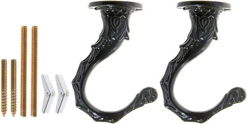 2Pcs Swag Hook Heavy Duty Swag Ceiling Hooks with Mounting Hardware for Hanging Planter, Ceiling or Extender Chains, Black