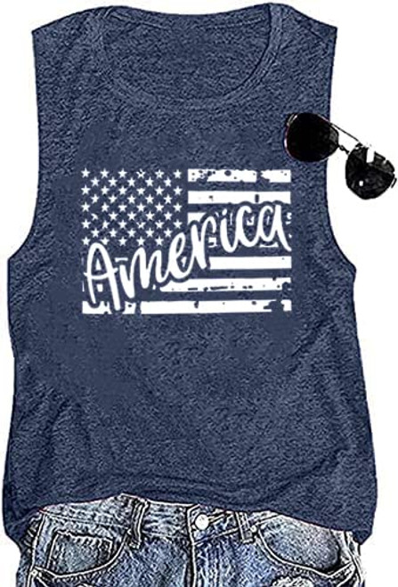 American Flag Tank Tops Women Patriotic Shirt USA Flag Stars Stripes Print Loose Sleeveless Tee Shirts 4th of July Independence Day Tank Tops (X-Large, Navy Blue) American Flag Tank Tops Women Patriotic Shirt USA Flag Stars Stripes Print Loose Sleeveless Tee Shirts 4th of July Independence Day Tank Tops (X-Large, Navy Blue)