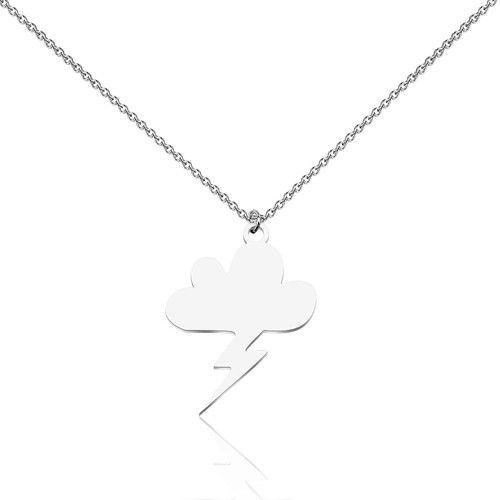 Cloud Lightning Necklace Weather Jewelry Gifts Dark Cloud Lightning Bolt Jewelry For Women Girls (Cloud Lightning NK-S)