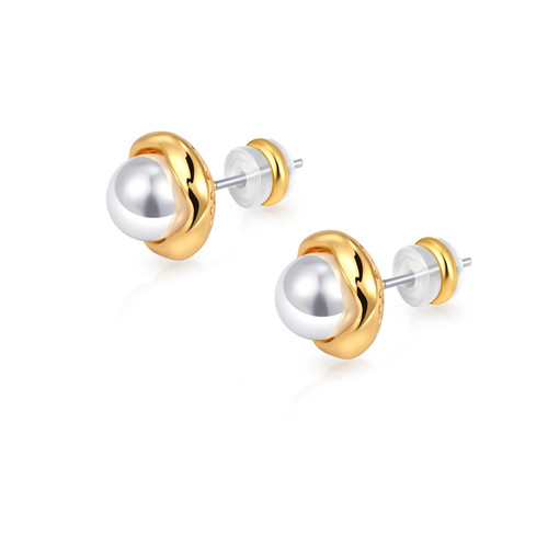 Pearl Stud Earrings Simulated Shell Pearls 925 Sterling Silver Handmade Jewelry for Girl Women