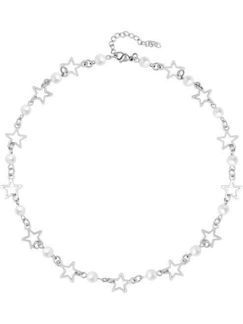 Star Choker, Pearl Choker Necklace, Star Necklace Y2k, Y2k Necklace, Grunge Necklace, Emo Necklace, Christmas Jewelry Gift For Women