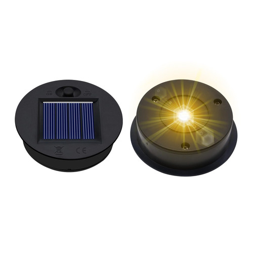 Solar Lights Replacement Top 2 Pack - 2.76 Inches Outdoor Replacement Solar Light Parts, LED Solar Lantern Light Lids, Waterproof Solar Lights Replacement Top Kit for Outdoor DIY Hanging Lanterns