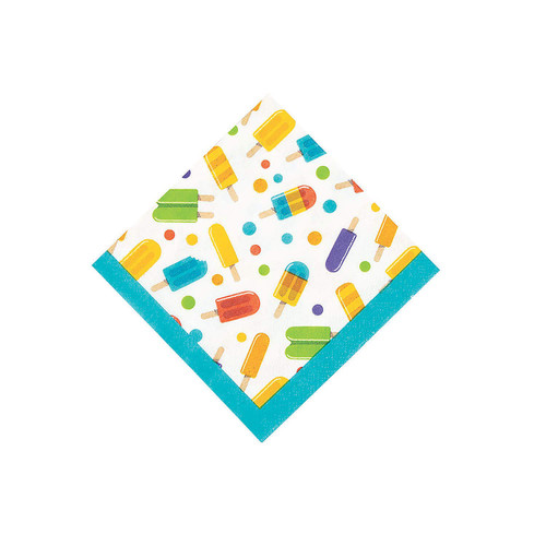 - Popsicle Party Bev Napkin for Birthday - Party Supplies - Print Tableware - Print Napkins - Birthday - 16 Pieces