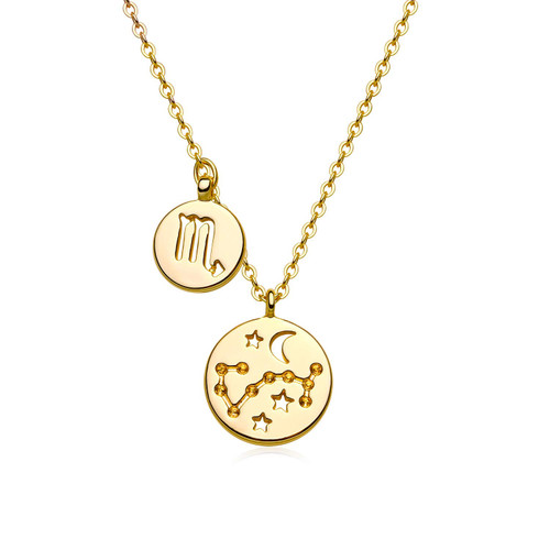 Gold Zodiac Necklace for Women 18K Gold Plated Constellation Necklace Astrology Zodiac Star Necklace Birthday Gift for Women Scorpio Necklace Gold Zodiac Necklace for Women 18K Gold Plated Constellation Necklace Astrology Zodiac Star Necklace Birthday Gift for Women Scorpio Necklace