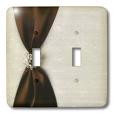 3dRose lsp_23862_2 Brown Satin Ribbon with Jewel Double Toggle Switch