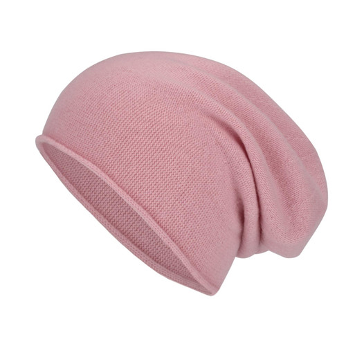 Merino Wool Beanie for Men & Women Winter Soft Warm Slouchy Beanie Hats Unisex Knit Ski Skull Caps Pink
