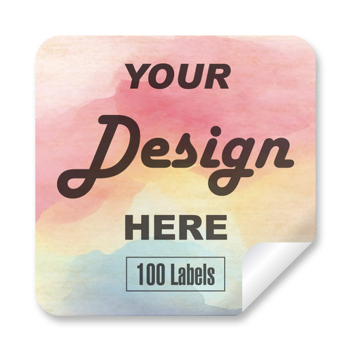 Custom Stickers Personalized Labels - Customized Stickers with Any Design Image Logo Text,Custom Thank You Label Stickers,Custom Stickers for Business Logo,100 Labels (Square,1.5"x1.5")