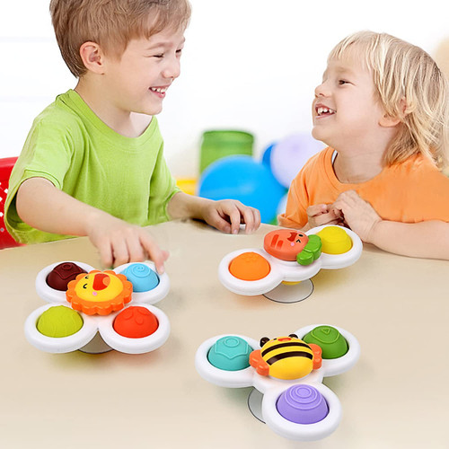 3PCS Suction Cup Spinner Fidget Toys for 1 2 Year Old Boy Girl, Montessori Spinning Top Baby Bath Toys 12-18 Months, Birthday Sensory Pop Up Toys for Toddlers 1-3 3PCS Suction Cup Spinner Fidget Toys for 1 2 Year Old Boy Girl, Montessori Spinning Top Baby Bath Toys 12-18 Months, Birthday Sensory Pop Up Toys for Toddlers 1-3