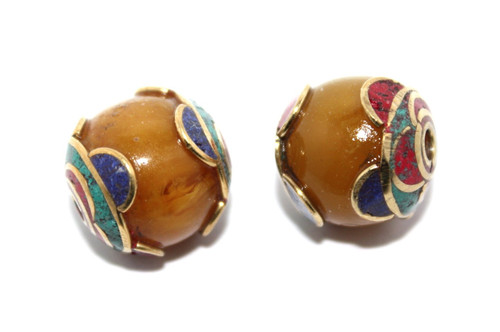 Handmade Nepalese Tibetan Lapis Coral Turquoise Amber Beads