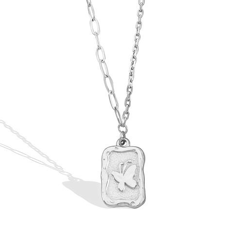Butterfly Necklace for Women 18K Gold Plated Necklace Pendant Necklace for Women Gift for Wedding Valentine's Day Anniversary Birthday Mothers Day Christmas-Silver Butterfly Necklace for Women 18K Gold Plated Necklace Pendant Necklace for Women Gift for Wedding Valentine's Day Anniversary Birthday Mothers Day Christmas-Silver