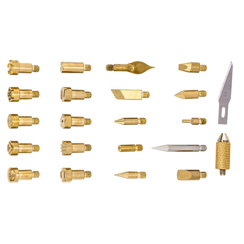 22Pcs Pyrography Wood Burning Tips Set, Wood Burning Carving Iron Tips Tool for Wood Pyrography Carving Embossing DIY Crafts/Wedding/Christmas/Halloween