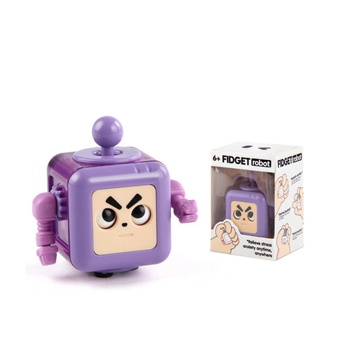 Fidget Robot Cube Fidget Toy, Magic Cube Stress and Anxiety Relief Toys, Fidgets Robot Cube Fidget Toy Cube Relaxing Hand-Held for Adults, Killing Time Cool Fidget Block for ADD/ADHD/OCD (Purple)