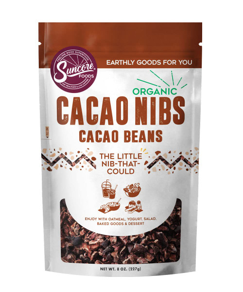 Organic Cacao Nibs, Gluten-Free, Non-GMO, 8oz (1 Pack)