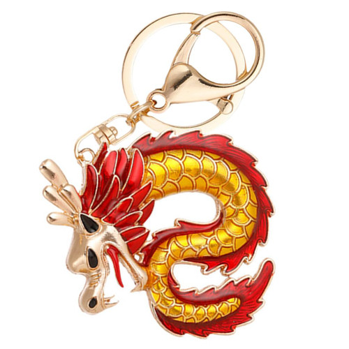Chinese Dragon Keychain 2024 New Year Feng Shui Keychain Dragon Key Ring Zodiac Animal Keychain Fantasy Charm Keychain Amulet Keyring