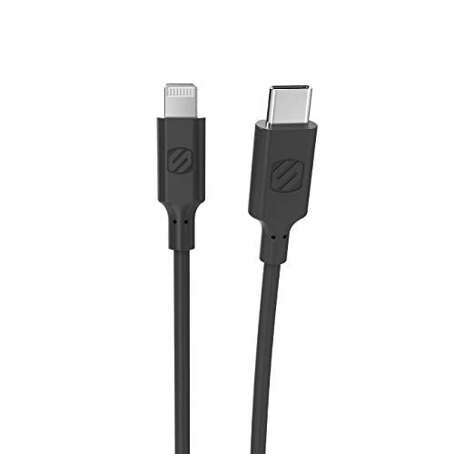 SCOSCHE CI44-SP Strikeline Mfi Certified Charge & Sync Cable for Lightning and USB-C Devices 4-ft. Black