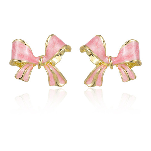 Pink Bow Earrings for Women Pink Bow Stud Earrings Dainty Earrings for Teen Girls Pink Bow Earrings Stud Pink Studs