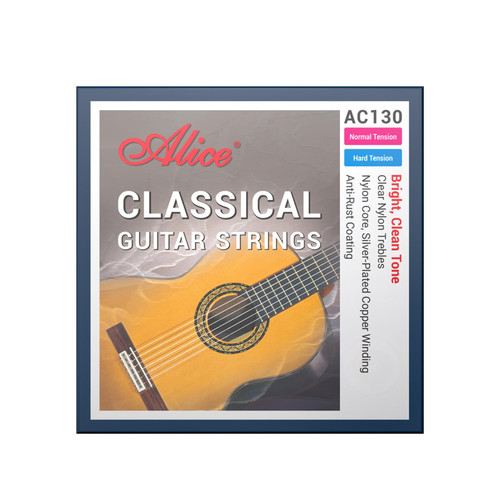 Classical Guitar Strings, Classic Nylon Guitar 6 Strings Normal Tension 28-43 Gauge with Anti-Rust Coating, Silver Plated Wrap (1 Set)